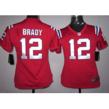 Nike New England Patriots #12 Tom Brady Red Game Womens Jersey