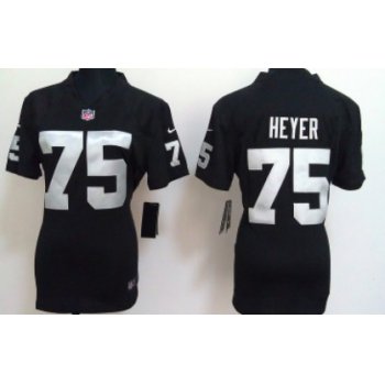 Nike Oakland Raiders #75 Stephon Heyer Black Game Womens Jersey