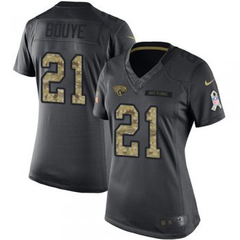 Women's Nike Jacksonville Jaguars #21 A.J. Bouye Black Stitched NFL Limited 2016 Salute to Service Jersey
