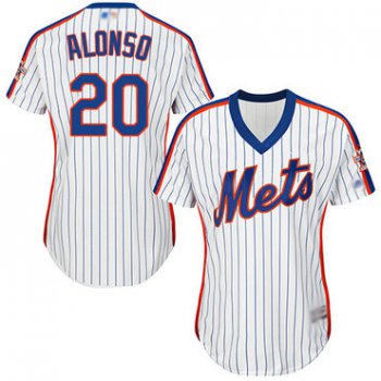 Mets #20 Pete Alonso White(Blue Strip) Alternate Women's Stitched Baseball Jersey