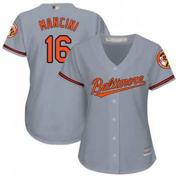 Orioles #16 Trey Mancini Grey Road Women's Stitched Baseball Jersey