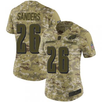 Eagles #26 Miles Sanders Camo Women's Stitched Football Limited 2018 Salute to Service Jersey