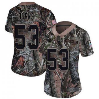 Panthers #53 Brian Burns Camo Women's Stitched Football Limited Rush Realtree Jersey