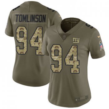 Women's Nike New York Giants #94 Dalvin Tomlinson Olive Camo Stitched NFL Limited 2017 Salute to Service Jersey