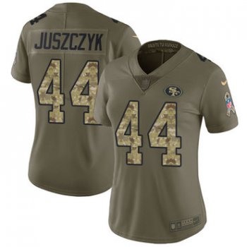 Women's Nike San Francisco 49ers #44 Kyle Juszczyk Olive Camo Stitched NFL Limited 2017 Salute to Service Jersey