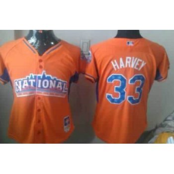 New York Mets #33 Matt Harvey 2013 All-Star Orange Womens Jersey