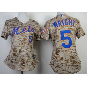 New York Mets #5 David Wright 2014 Camo Womens Jersey