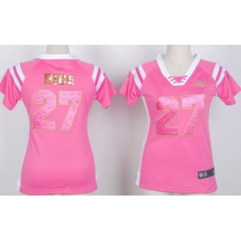 Nike Baltimore Ravens #27 Ray Rice Drilling Sequins Pink Womens Jersey