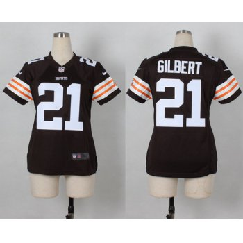 Nike Cleveland Browns #21 Justin Gilbert Brown Game Womens Jersey