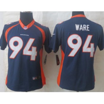 Nike Denver Broncos #94 DeMarcus Ware 2013 Blue Limited Womens Jersey