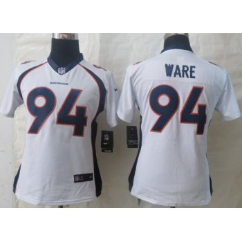 Nike Denver Broncos #94 DeMarcus Ware 2013 White Limited Womens Jersey