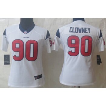 Nike Houston Texans #90 Jadeveon Clowney White Limited Womens Jersey