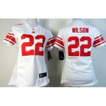 Nike New York Giants #22 David Wilson White Game Womens Jersey