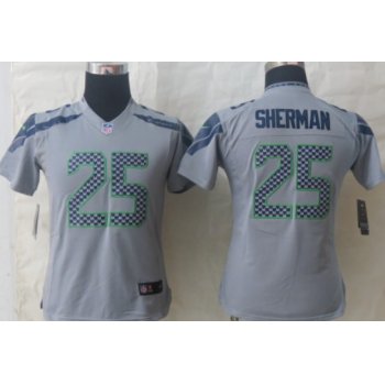 Nike Seattle Seahawks #25 Richard Sherman Gray Limited Womens Jersey