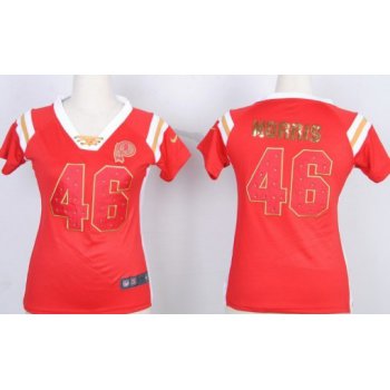 Nike Washington Redskins #46 Alfred Morris Drilling Sequins Red Womens Jersey