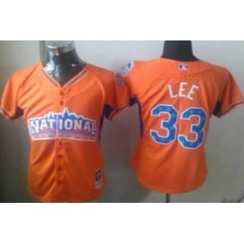 Philadelphia Phillies #33 Cliff Lee 2013 All-Star Orange Womens Jersey