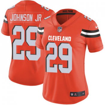 Women's Nike Cleveland Browns #29 Duke Johnson Jr Orange Alternate Stitched NFL Vapor Untouchable Limited Jersey