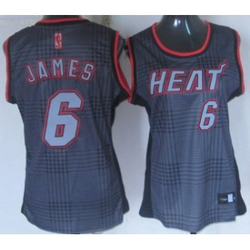 Miami Heat #6 LeBron James Black Rhythm Fashion Womens Jersey