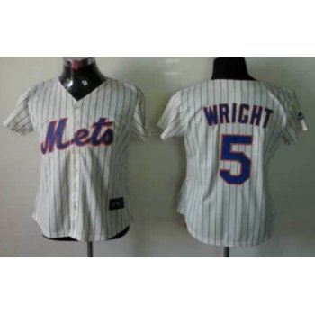 New York Mets #5 David Wright Cream Womens Jersey