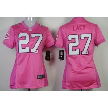 Nike Green Bay Packers #27 Eddie Lacy Pink Love Womens Jersey