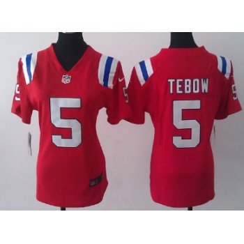 Nike New England Patriots #5 Tim Tebow Red Game Womens Jersey