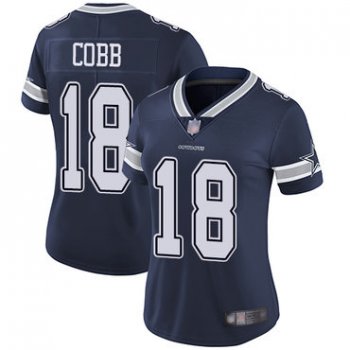 Cowboys #18 Randall Cobb Navy Blue Team Color Women's Stitched Football Vapor Untouchable Limited Jersey