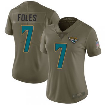 Jaguars #7 Nick Foles Olive Women's Stitched Football Limited 2017 Salute to Service Jersey