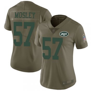 Jets #57 C.J. Mosley Olive Women's Stitched Football Limited 2017 Salute to Service Jersey
