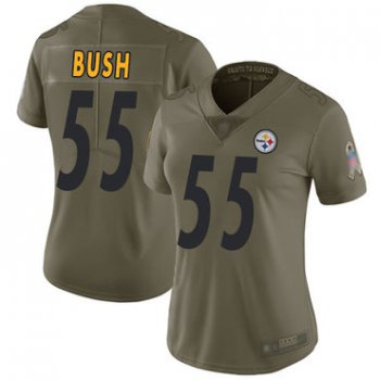 Steelers #55 Devin Bush Olive Women's Stitched Football Limited 2017 Salute to Service Jersey