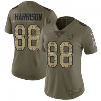 Women's Nike Indianapolis Colts #88 Marvin Harrison Olive Camo Stitched NFL Limited 2017 Salute to Service Jersey