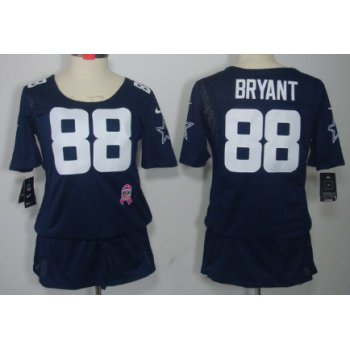 Nike Dallas Cowboys #88 Dez Bryant Breast Cancer Awareness Navy Blue Womens Jersey