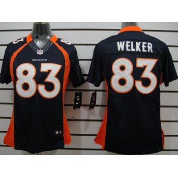 Nike Denver Broncos #83 Wes Welker Blue Limited Womens Jersey