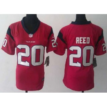 Nike Houston Texans #20 Ed Reed Red Game Womens Jersey