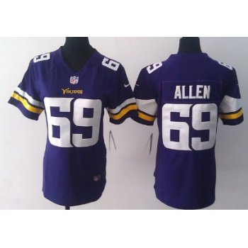 Nike Minnesota Vikings #69 Jared Allen 2013 Purple Game Womens Jersey