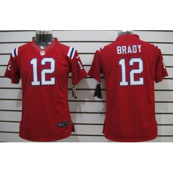 Nike New England Patriots #12 Tom Brady Red Limited Womens Jersey