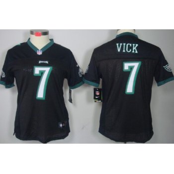 Nike Philadelphia Eagles #7 Michael Vick Black Limited Womens Jersey
