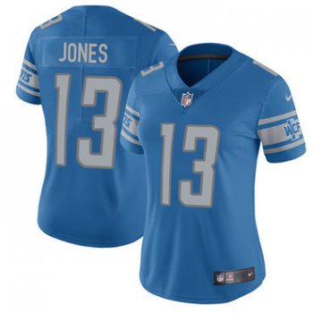 Women's Nike Detroit Lions #13 T.J. Jones Light Blue Team Color Stitched NFL Vapor Untouchable Limited Jersey