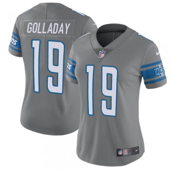 Women's Nike Detroit Lions #19 Kenny Golladay Gray Stitched NFL Limited Rush Jersey