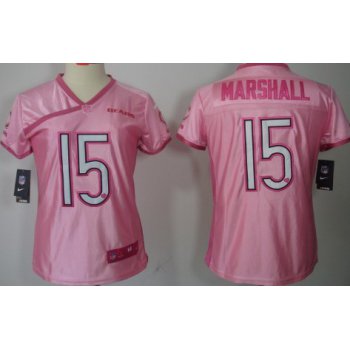 Nike Chicago Bears #15 Brandon Marshall Pink Love Womens Jersey