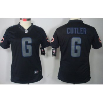 Nike Chicago Bears #6 Jay Cutler Black Impact Limited Womens Jersey