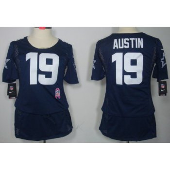 Nike Dallas Cowboys #19 Miles Austin Breast Cancer Awareness Navy Blue Womens Jersey