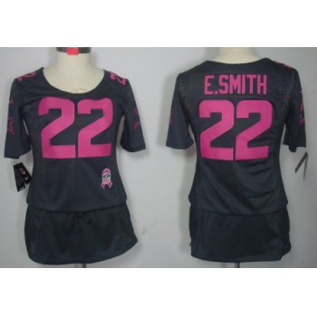Nike Dallas Cowboys #22 Emmitt Smith Breast Cancer Awareness Gray Womens Jersey