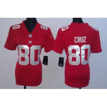 Nike New York Giants #80 Victor Cruz Red Game Womens Jersey