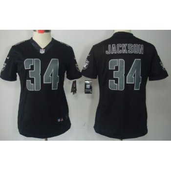 Nike Oakland Raiders #34 Bo Jackson Black Impact Limited Womens Jersey