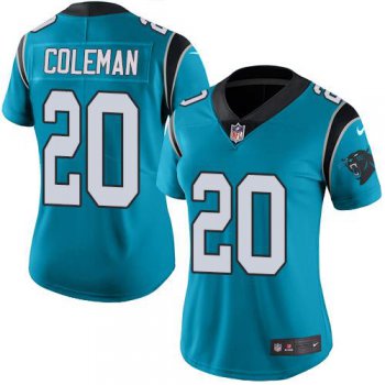 Nike Panthers #20 Kurt Coleman Blue Women's Stitched NFL Limited Rush Jersey