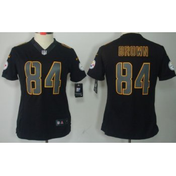 Nike Pittsburgh Steelers #84 Antonio Brown Black Impact Limited Womens Jersey