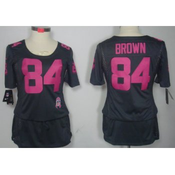 Nike Pittsburgh Steelers #84 Antonio Brown Breast Cancer Awareness Gray Womens Jersey
