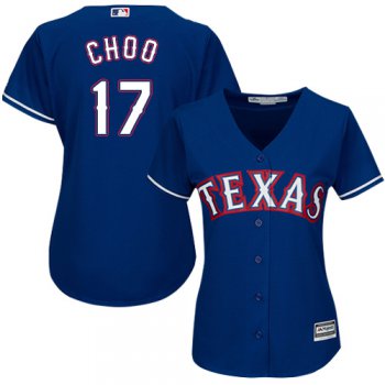 Rangers #17 Shin-Soo Choo Blue Alternate Women's Stitched Baseball Jersey