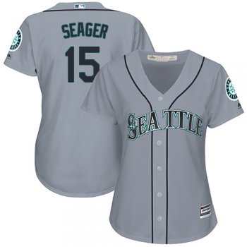 Mariners #15 Kyle Seager Grey Road Women's Stitched Baseball Jersey