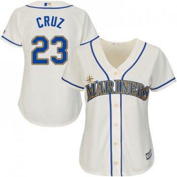 Mariners #23 Nelson Cruz Cream Alternate Women's Stitched Baseball Jersey